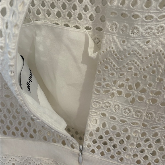 Self-Portrait Bea midi dress in white cotton with eyelet detailing. - Picture 7 of 16